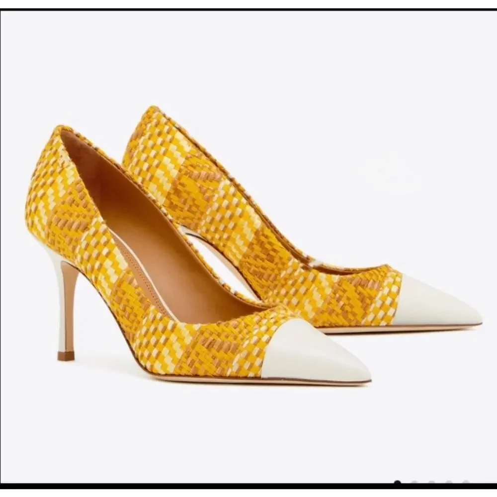 Tory Burch Penelope Woven Cap Toe Pumps